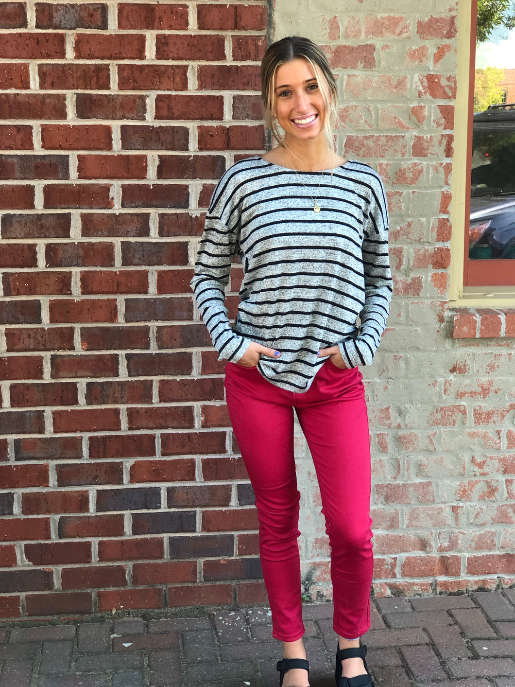 Crimson Stretch Skinny Jeans