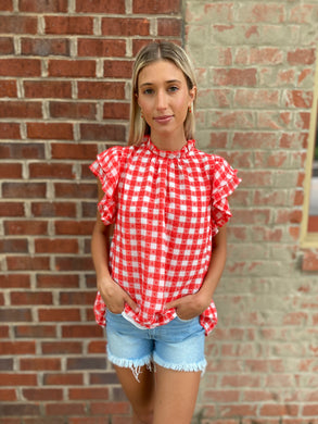 HIP HIP HOORAY GINGHAM TOP