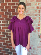 Ruffle Sleeve Layered Ruffle Top
