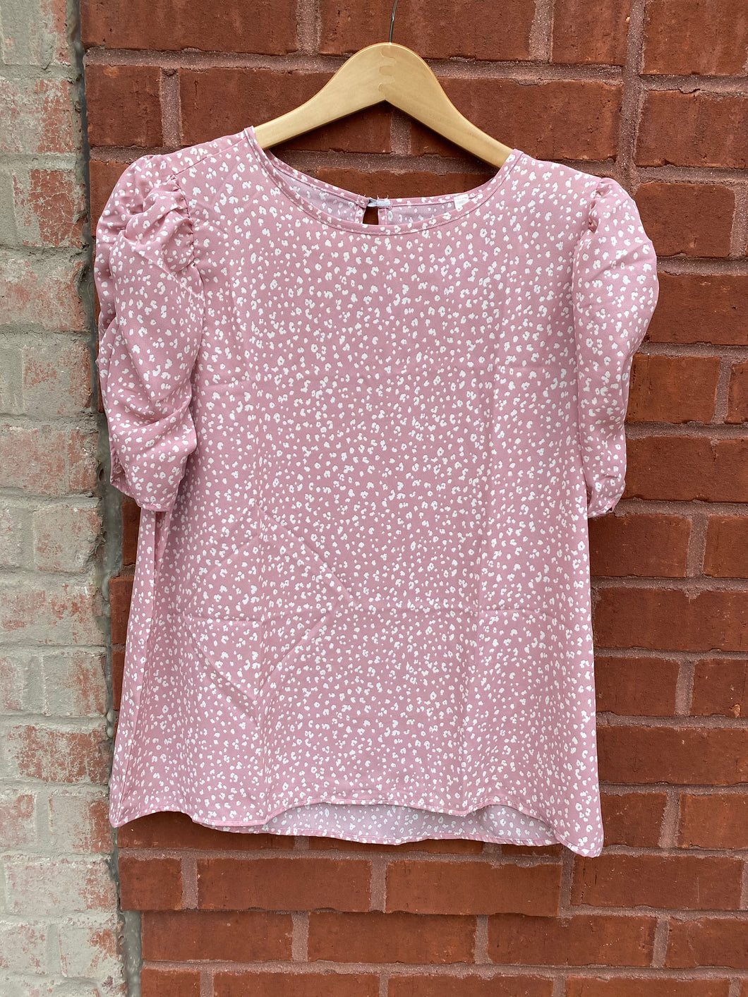 animal puff sleeve top
