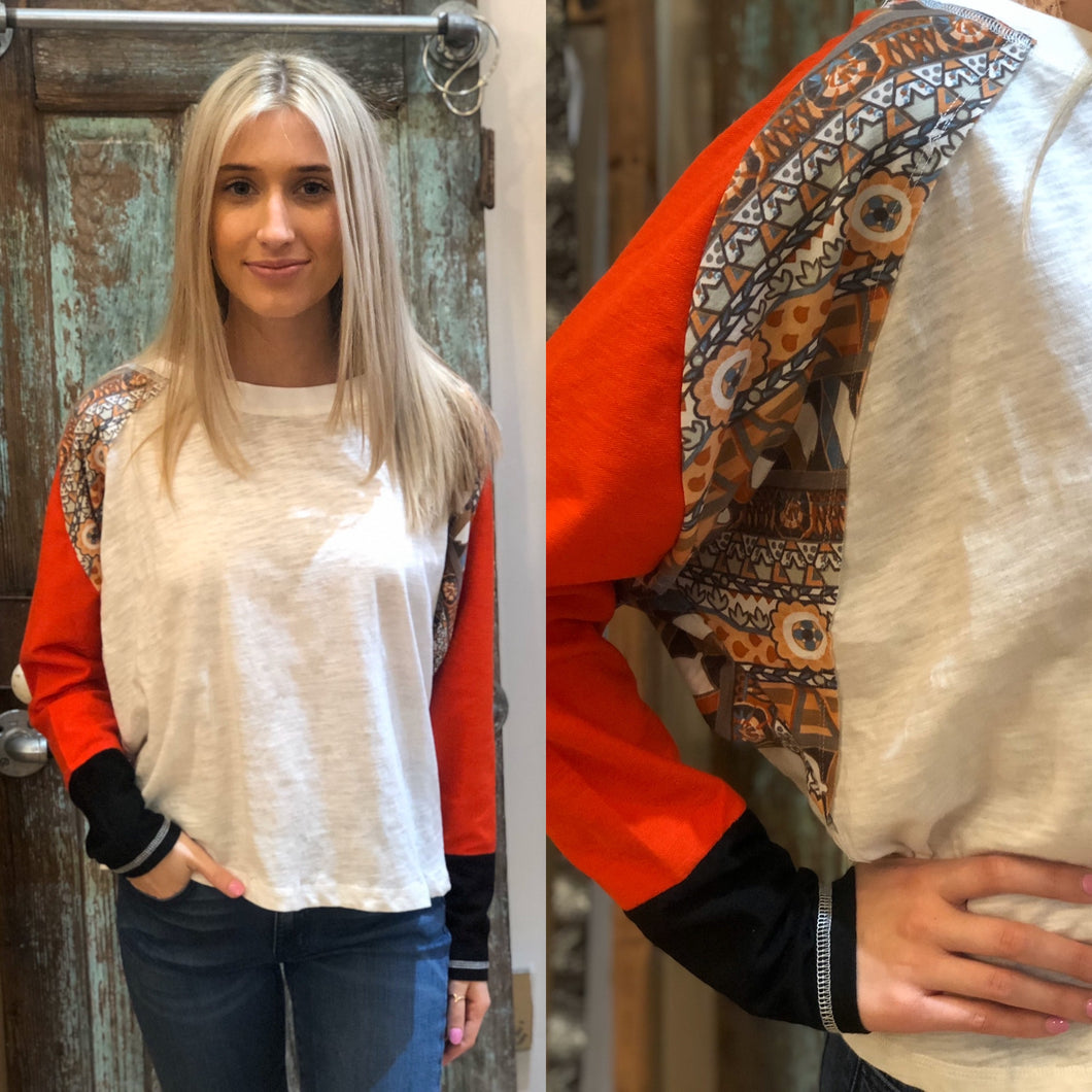 White printed long sleeve