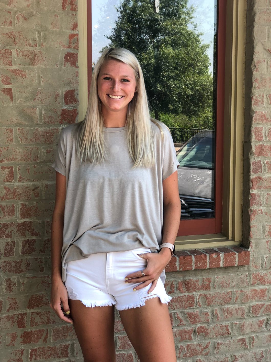 White High Rise Jean Shorts